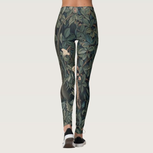 William Morris Greenery Fox Wildlife Leggings (Achterkant)