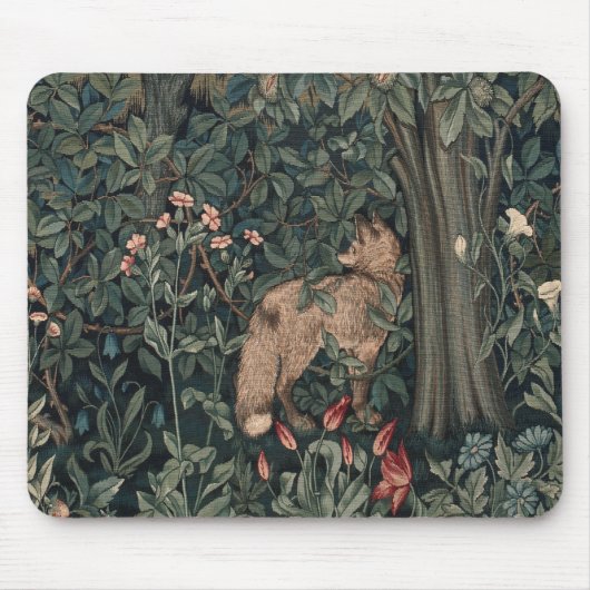 William Morris Greenery Fox Wildlife Muismat (Voorkant)
