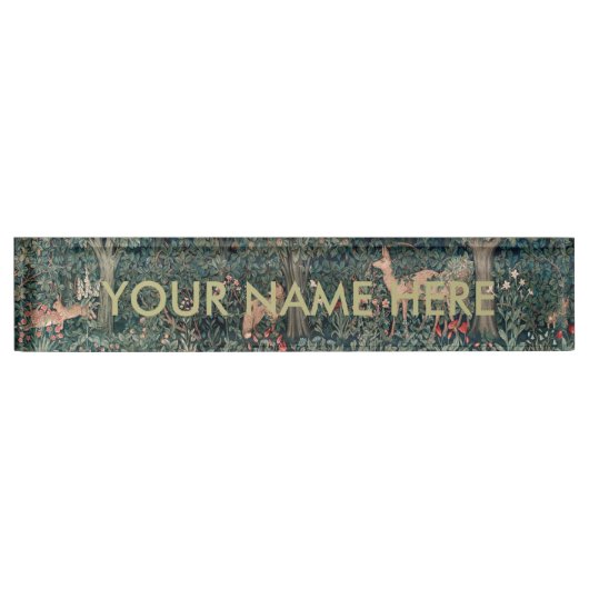 William Morris Greenery Fox Wildlife Naambordje (Voorkant)