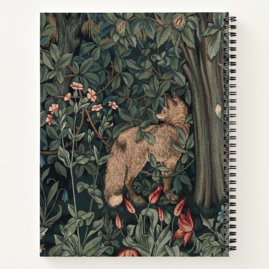 William Morris Greenery Fox Wildlife Notitieboek (Achterkant)