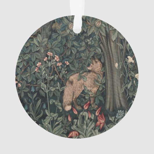 William Morris Greenery Fox Wildlife Ornament (achterkant)