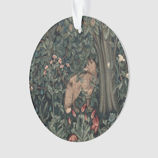William Morris Greenery Fox Wildlife Ornament (voorkant)