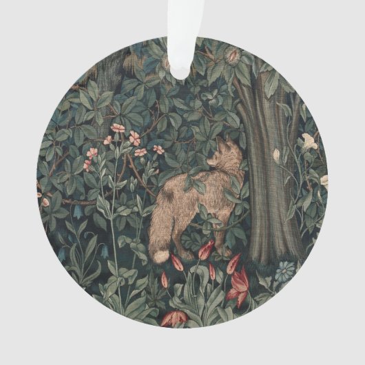 William Morris Greenery Fox Wildlife Ornament (voorkant)
