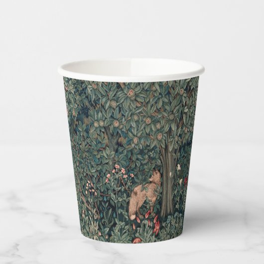 William Morris Greenery Fox Wildlife Papieren Bekers (Links)