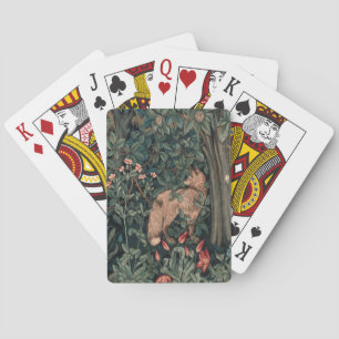 William Morris Greenery Fox Wildlife Pokerkaarten