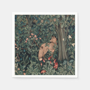William Morris Greenery Fox Wildlife Servet
