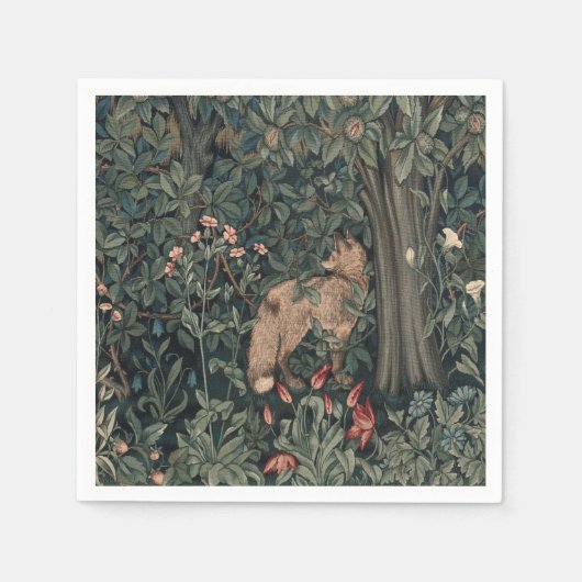 William Morris Greenery Fox Wildlife Servet (Voorkant)