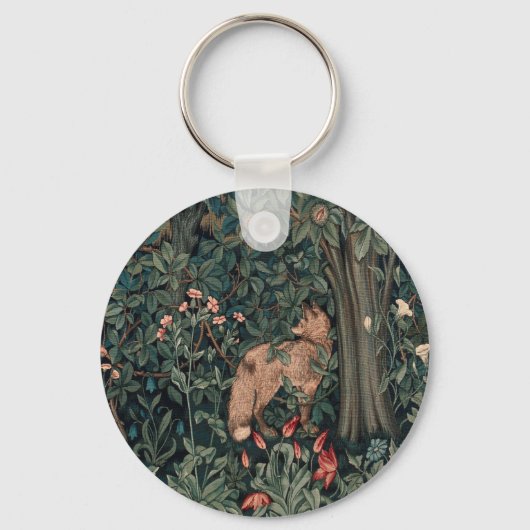 William Morris Greenery Fox Wildlife Sleutelhanger (Voorkant)