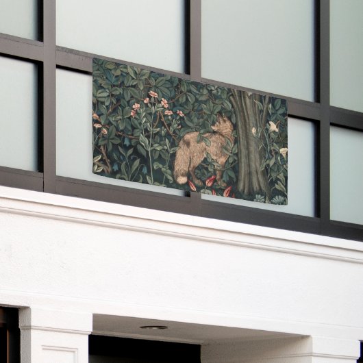 William Morris Greenery Fox Wildlife Spandoek (Buitenkant Gebouw)