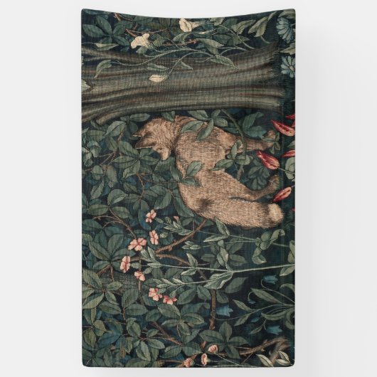 William Morris Greenery Fox Wildlife Spandoek (Verticaal)