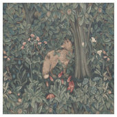 William Morris Greenery Fox Wildlife Stof (Close Up)