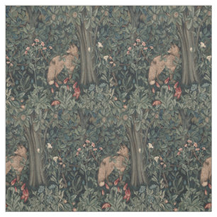 William Morris Greenery Fox Wildlife Stof