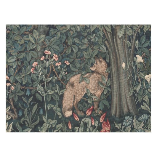 William Morris Greenery Fox Wildlife Tafelkleed (Voorkant (Horizontaal))