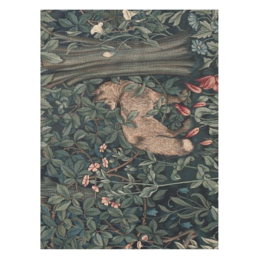 William Morris Greenery Fox Wildlife Tafelkleed (Voorkant)