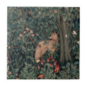 William Morris Greenery Fox Wildlife Tegeltje (Voorkant)