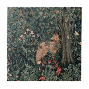 William Morris Greenery Fox Wildlife Tegeltje