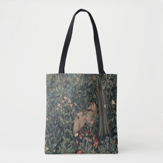 William Morris Greenery Fox Wildlife Tote Bag (Voorkant)