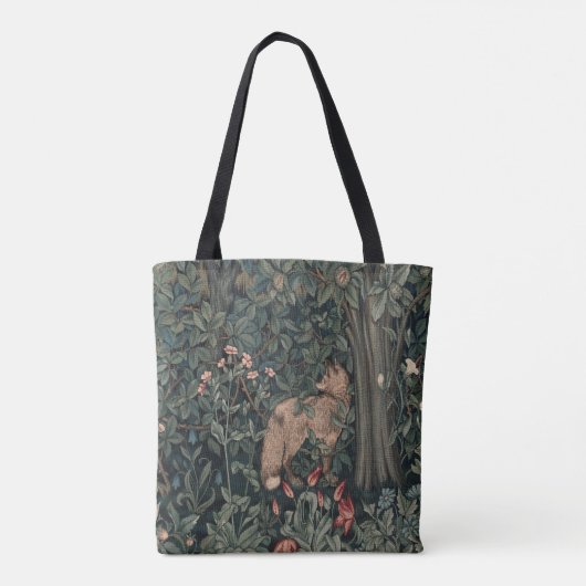 William Morris Greenery Fox Wildlife Tote Bag (Achterkant)
