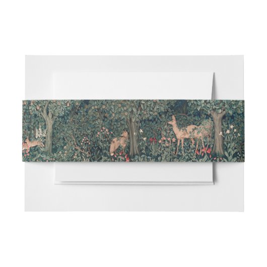 William Morris Greenery Fox Wildlife Uitnodigingen Wikkel (Voorkant Voorbeeld)