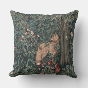 William Morris Greenery Vos Wildlife Kunst Buitenkussen