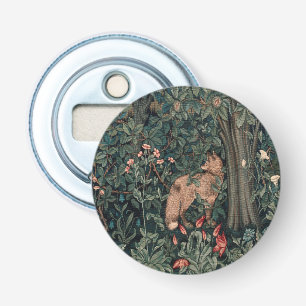 William Morris Greenery Vos Wildlife Kunst Button Flesopener