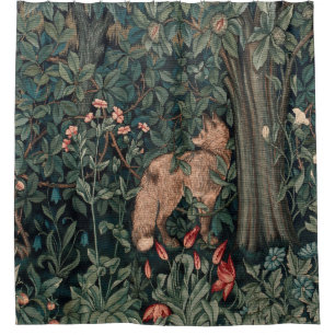 William Morris Greenery Vos Wildlife Kunst Douchegordijn