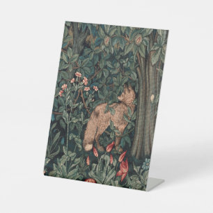 William Morris Greenery Vos Wildlife Kunst Reclamebord Met Voetstuk