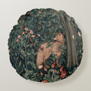 William Morris Greenery Vos Wildlife Kunst Rond Kussen
