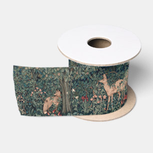 William Morris Greenery Vos Wildlife Kunst Satijnen Lint