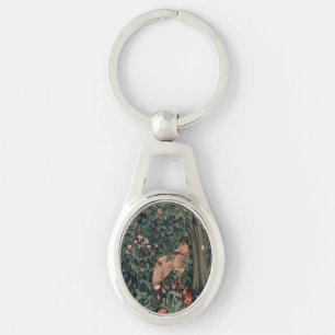 William Morris Greenery Vos Wildlife Kunst Sleutelhanger