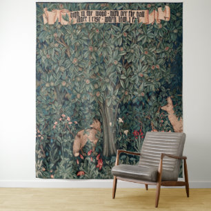 William Morris Greenery Vos Wildlife Kunst Wandkleed
