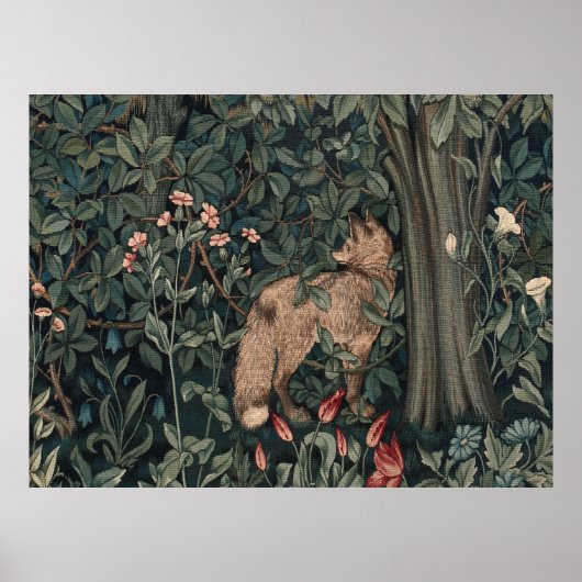 William Morris Greenery Vos Wildlife Poster (Voorkant)