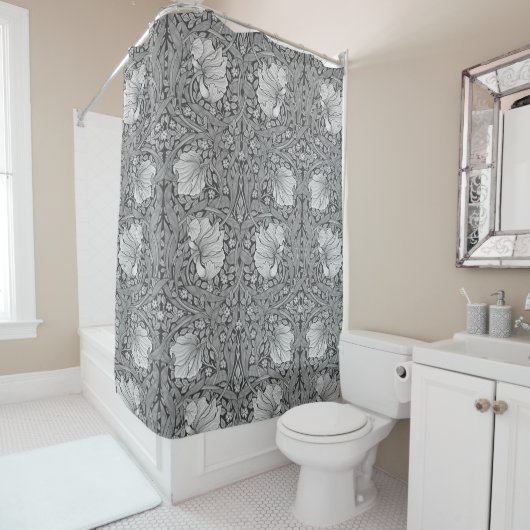 William Morris, Grey Pimpernel, William, Art Nouve Douchegordijn (In situ)