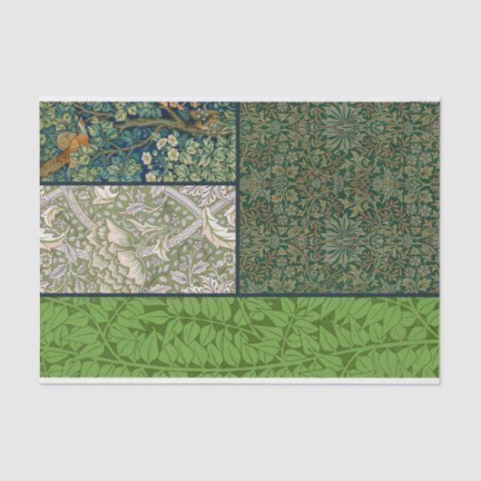 William Morris Grid Collage Decoupage Papier (Voorkant)