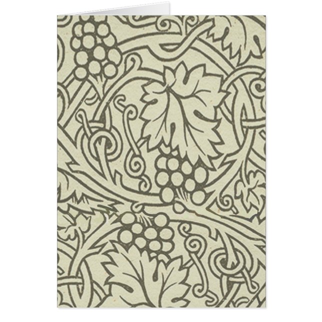 William Morris grijs groene druivenrank patroon (Voorkant)