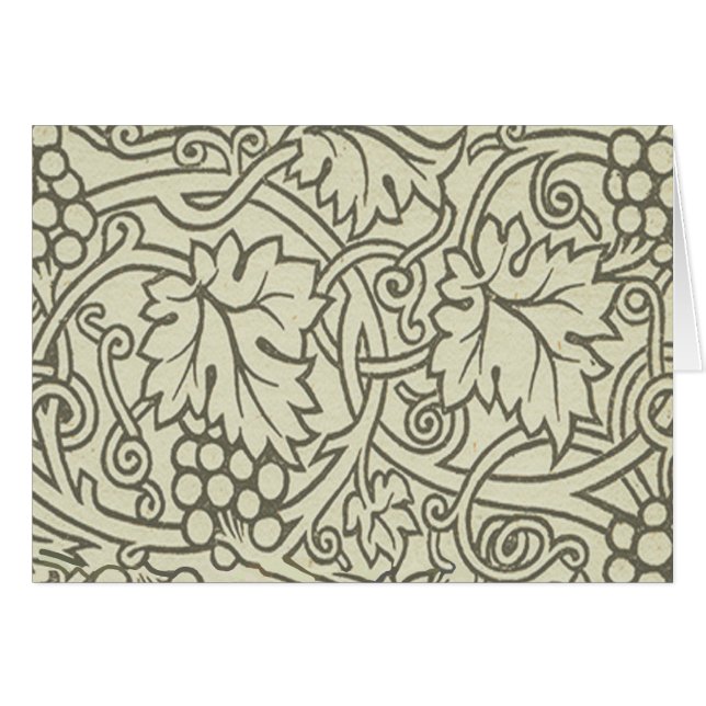 William Morris grijs groene druivenrank patroon (Voorkant Horizontaal)