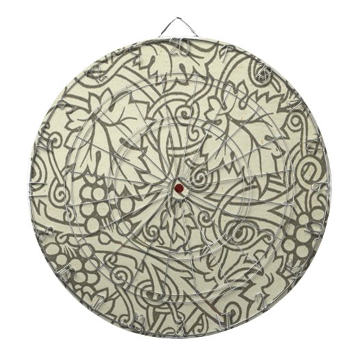 William Morris grijs groene druivenrank patroon Dartbord (Voorkant)