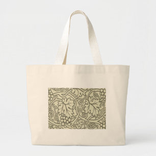 William Morris grijs groene druivenrank patroon Grote Tote Bag