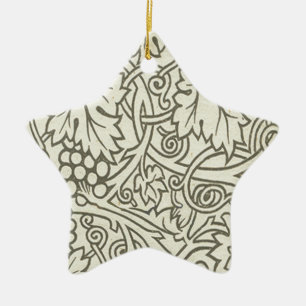 William Morris grijs groene druivenrank patroon Keramisch Ornament