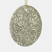 William Morris grijs groene druivenrank patroon Keramisch Ornament (Rechts)