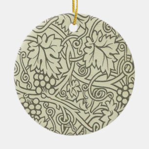 William Morris grijs groene druivenrank patroon Keramisch Ornament