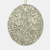 William Morris grijs groene druivenrank patroon Keramisch Ornament (Links)