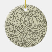 William Morris grijs groene druivenrank patroon Keramisch Ornament (Achterkant)