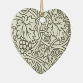 William Morris grijs groene druivenrank patroon Keramisch Ornament (Rechts)