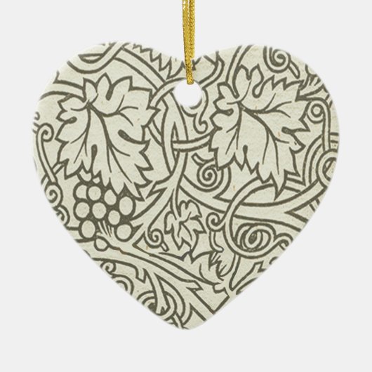 William Morris grijs groene druivenrank patroon Keramisch Ornament (Voorkant)