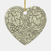 William Morris grijs groene druivenrank patroon Keramisch Ornament (Achterkant)