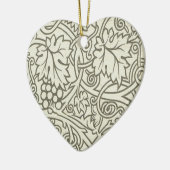 William Morris grijs groene druivenrank patroon Keramisch Ornament (Links)