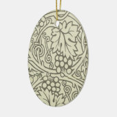 William Morris grijs groene druivenrank patroon Keramisch Ornament (Links)