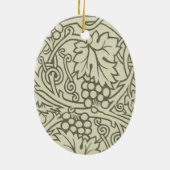 William Morris grijs groene druivenrank patroon Keramisch Ornament (Achterkant)