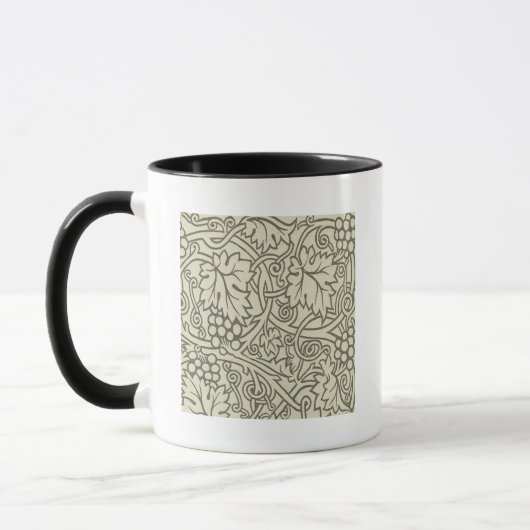 William Morris grijs groene druivenrank patroon Mok (Links)